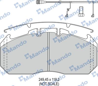 Mando MBF016101 - Bremžu uzliku kompl., Disku bremzes www.autospares.lv