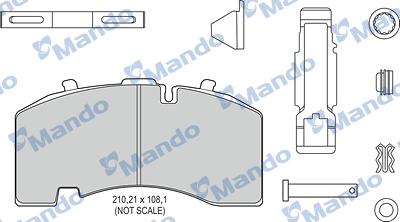 Mando MBF016107 - Bremžu uzliku kompl., Disku bremzes www.autospares.lv