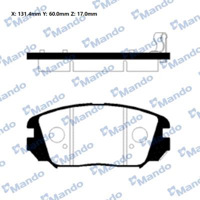 Mando MBF010029E - Bremžu uzliku kompl., Disku bremzes autospares.lv