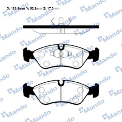 Mando MBF010111E - Bremžu uzliku kompl., Disku bremzes autospares.lv