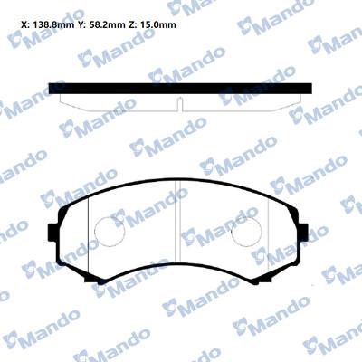 Mando RMPA09 - Brake Pad Set, disc brake www.autospares.lv