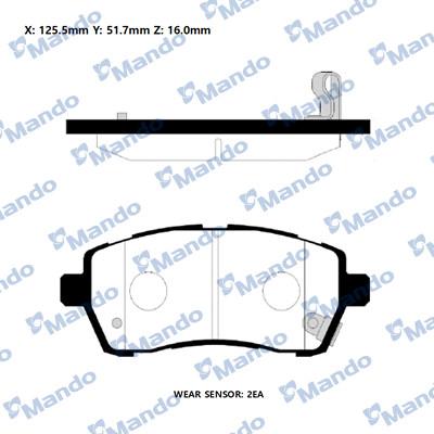 Mando RMPA05NS - Bremžu uzliku kompl., Disku bremzes www.autospares.lv