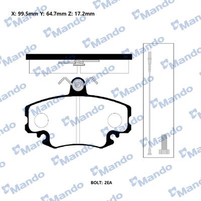 Mando RMPC01NS - Bremžu uzliku kompl., Disku bremzes www.autospares.lv