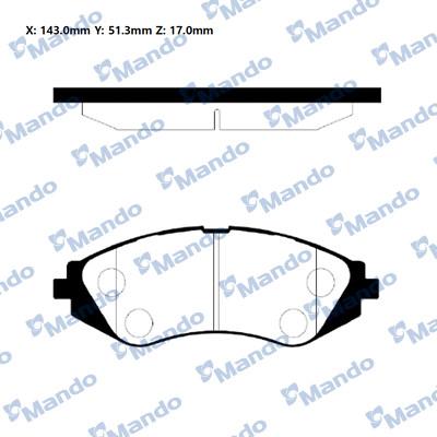 Mando RMPD03NS - Bremžu uzliku kompl., Disku bremzes autospares.lv