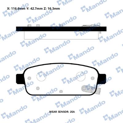 Mando RMPD31NS - Brake Pad Set, disc brake www.autospares.lv