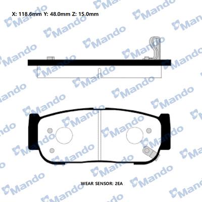 Mando RMPD38 - Bremžu uzliku kompl., Disku bremzes www.autospares.lv