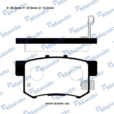 Mando RMPD33NS - Bremžu uzliku kompl., Disku bremzes www.autospares.lv