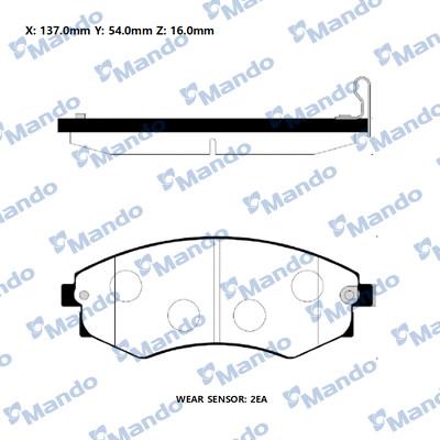 Mando RMPD21NS - Bremžu uzliku kompl., Disku bremzes www.autospares.lv