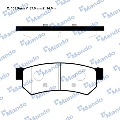 Mando RMPD27NS - Bremžu uzliku kompl., Disku bremzes www.autospares.lv