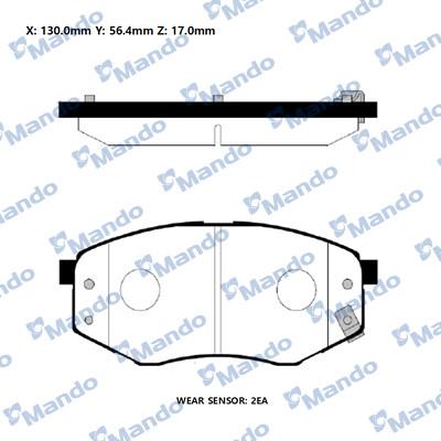 Mando RMPH44 - Bremžu uzliku kompl., Disku bremzes www.autospares.lv