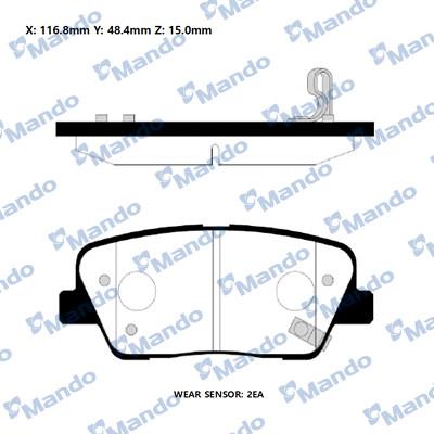 Mando RMPH45NS - Bremžu uzliku kompl., Disku bremzes www.autospares.lv