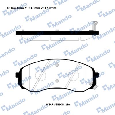 Mando RMPH40NS - Bremžu uzliku kompl., Disku bremzes www.autospares.lv