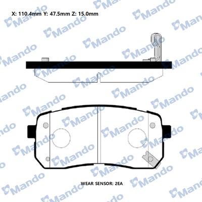 Mando RMPH43NS - Bremžu uzliku kompl., Disku bremzes www.autospares.lv