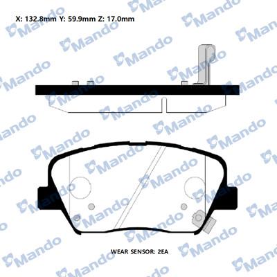 Mando RMPH50 - Bremžu uzliku kompl., Disku bremzes www.autospares.lv