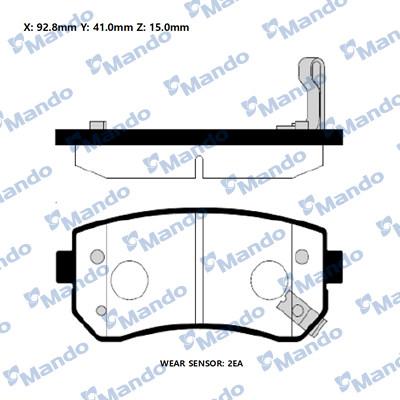 Mando RMPH58NS - Bremžu uzliku kompl., Disku bremzes www.autospares.lv