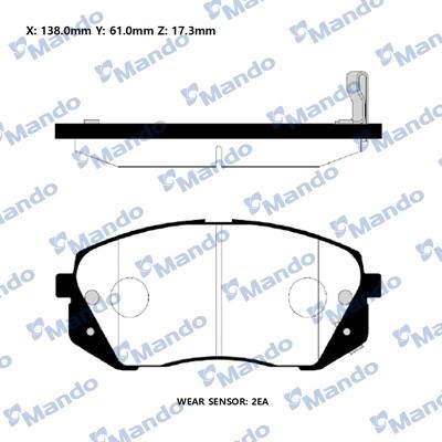 Mando RMPH57NS - Bremžu uzliku kompl., Disku bremzes www.autospares.lv