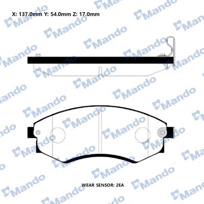 Mando RMPH04NS - Bremžu uzliku kompl., Disku bremzes www.autospares.lv