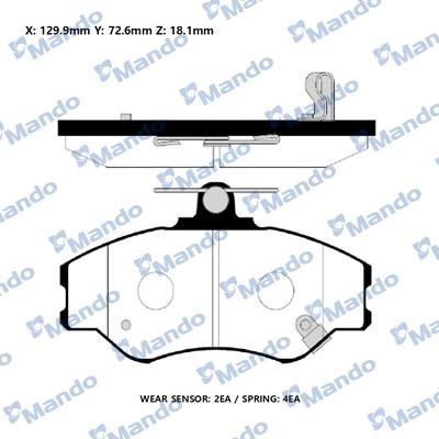 Mando RMPH05NS - Bremžu uzliku kompl., Disku bremzes www.autospares.lv