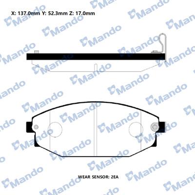 Mando RMPH06NS - Bremžu uzliku kompl., Disku bremzes www.autospares.lv