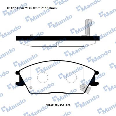 Mando RMPH01NS - Bremžu uzliku kompl., Disku bremzes www.autospares.lv