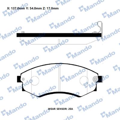 Mando RMPH02NS - Bremžu uzliku kompl., Disku bremzes autospares.lv