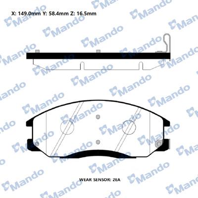 Mando RMPH19NS - Тормозные колодки, дисковые, комплект www.autospares.lv