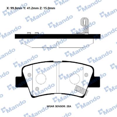 Mando RMPH39NS - Bremžu uzliku kompl., Disku bremzes www.autospares.lv