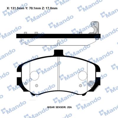 Mando RMPH36NS - Brake Pad Set, disc brake www.autospares.lv