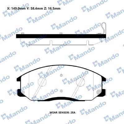 Mando RMPH31NS - Тормозные колодки, дисковые, комплект www.autospares.lv