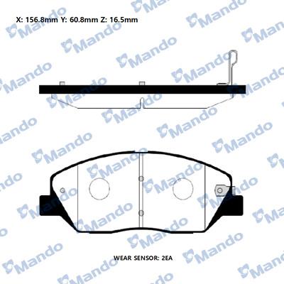 Mando RMPH38NS - Bremžu uzliku kompl., Disku bremzes www.autospares.lv