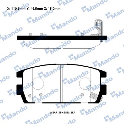 Mando RMPH25NS - Тормозные колодки, дисковые, комплект www.autospares.lv