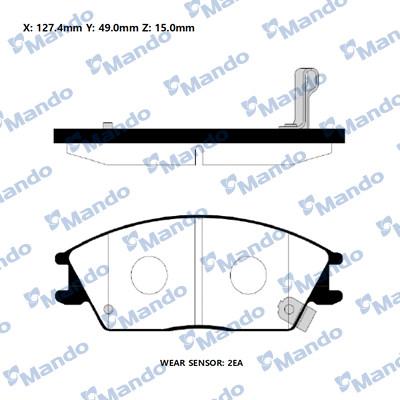 Mando RMPH26NS - Bremžu uzliku kompl., Disku bremzes www.autospares.lv