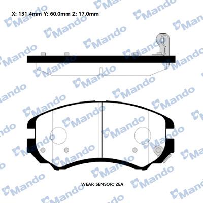 Mando RMPH23NS - Bremžu uzliku kompl., Disku bremzes www.autospares.lv