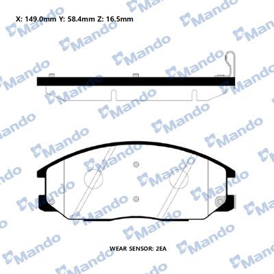 Mando RMPH27NS - Bremžu uzliku kompl., Disku bremzes www.autospares.lv