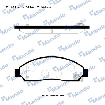 Mando RMPI03NS - Bremžu uzliku kompl., Disku bremzes www.autospares.lv