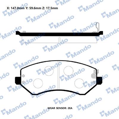 Mando RMPJ01 - Bremžu uzliku kompl., Disku bremzes www.autospares.lv