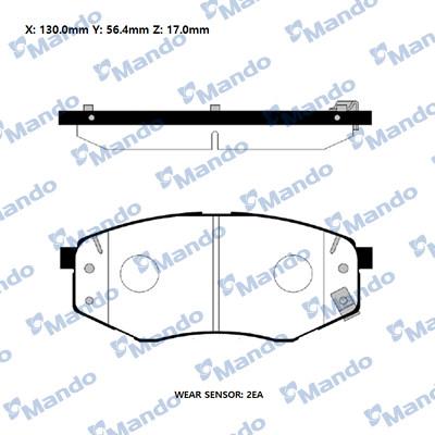 Mando RMPK44NS - Bremžu uzliku kompl., Disku bremzes www.autospares.lv