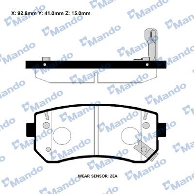 Mando RMPK42NS - Bremžu uzliku kompl., Disku bremzes www.autospares.lv