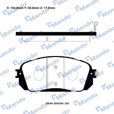 Mando RMPK51 - Bremžu uzliku kompl., Disku bremzes www.autospares.lv