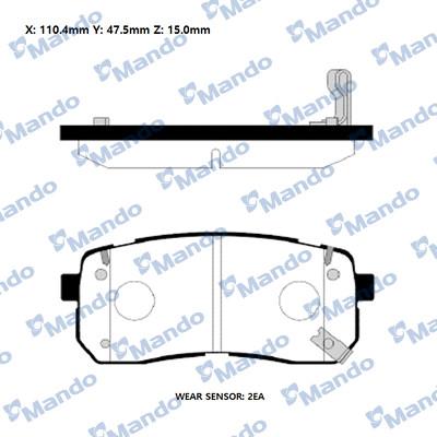 Mando RMPK52 - Bremžu uzliku kompl., Disku bremzes www.autospares.lv