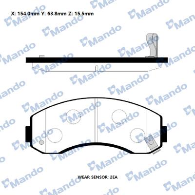 Mando RMPK09 - Bremžu uzliku kompl., Disku bremzes www.autospares.lv