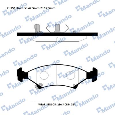 Mando RMPK05NS - Тормозные колодки, дисковые, комплект www.autospares.lv