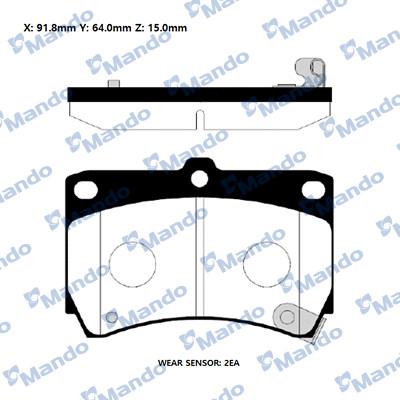 Mando RMPK06NS - Bremžu uzliku kompl., Disku bremzes www.autospares.lv