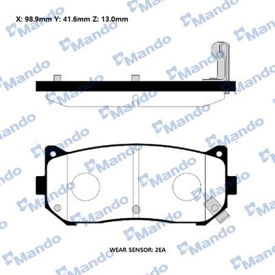 Mando RMPK08NS - Bremžu uzliku kompl., Disku bremzes www.autospares.lv