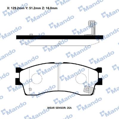 Mando RMPK12NS - Тормозные колодки, дисковые, комплект www.autospares.lv