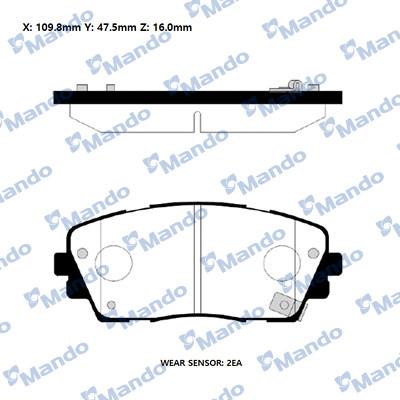 Mando RMPK39NS - Тормозные колодки, дисковые, комплект www.autospares.lv