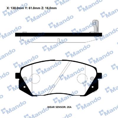 Mando RMPK34NS - Bremžu uzliku kompl., Disku bremzes www.autospares.lv