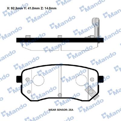 Mando RMPK30NS - Bremžu uzliku kompl., Disku bremzes www.autospares.lv