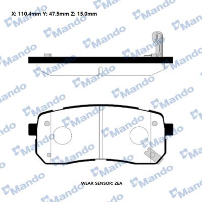 Mando RMPK33NS - Bremžu uzliku kompl., Disku bremzes www.autospares.lv