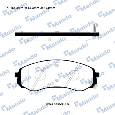 Mando RMPK32NS - Bremžu uzliku kompl., Disku bremzes www.autospares.lv